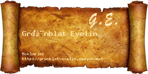 Grünblat Evelin névjegykártya